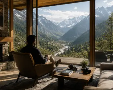 Executive escape on a private terrace at dawn — a Haven Peaks luxury experience